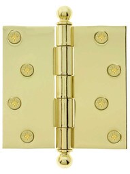 4" Heavy Duty Plated Steel Door Hinge With Ball Tips
