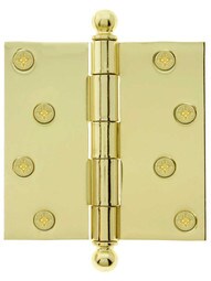 4" Heavy Duty Plated Steel Door Hinge With Ball Tips