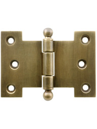 Solid-Brass Parliament Hinge with Ball Tips in Antique-By-Hand - 2 1/2-Inch by 4 1/2-Inch