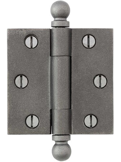 2 1/2-Inch Cast Iron Door Hinge With Ball Finials