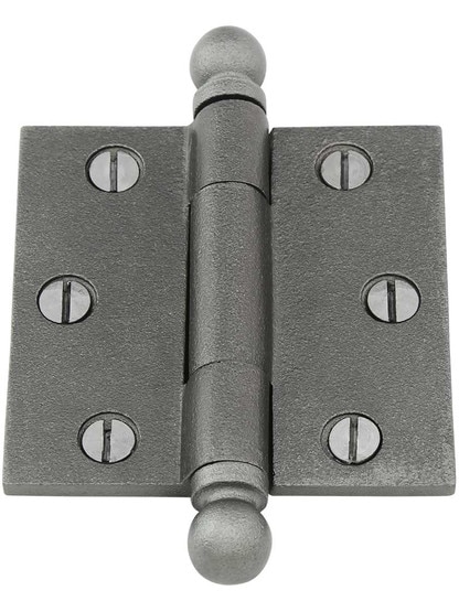 2 1/2-Inch Cast Iron Door Hinge With Ball Finials