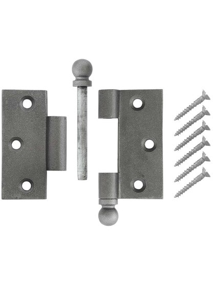 2 1/2-Inch Cast Iron Door Hinge With Ball Finials