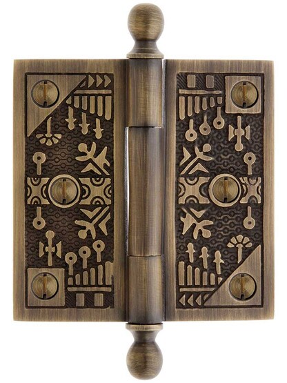 3 1/2-Inch Ball-Tip Windsor Pattern Hinge In Antique-By-Hand Finish.