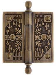 3 1/2-Inch Ball-Tip Windsor Pattern Hinge In Antique-By-Hand Finish