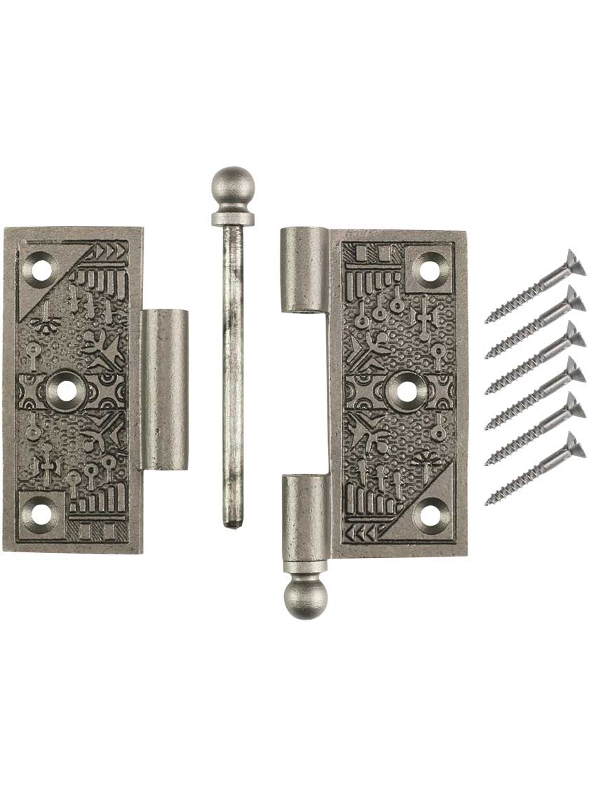 Alternate View 4 of 3 1/2-Inch Ball-Tip Windsor Pattern Hinge In Lacquered Iron.