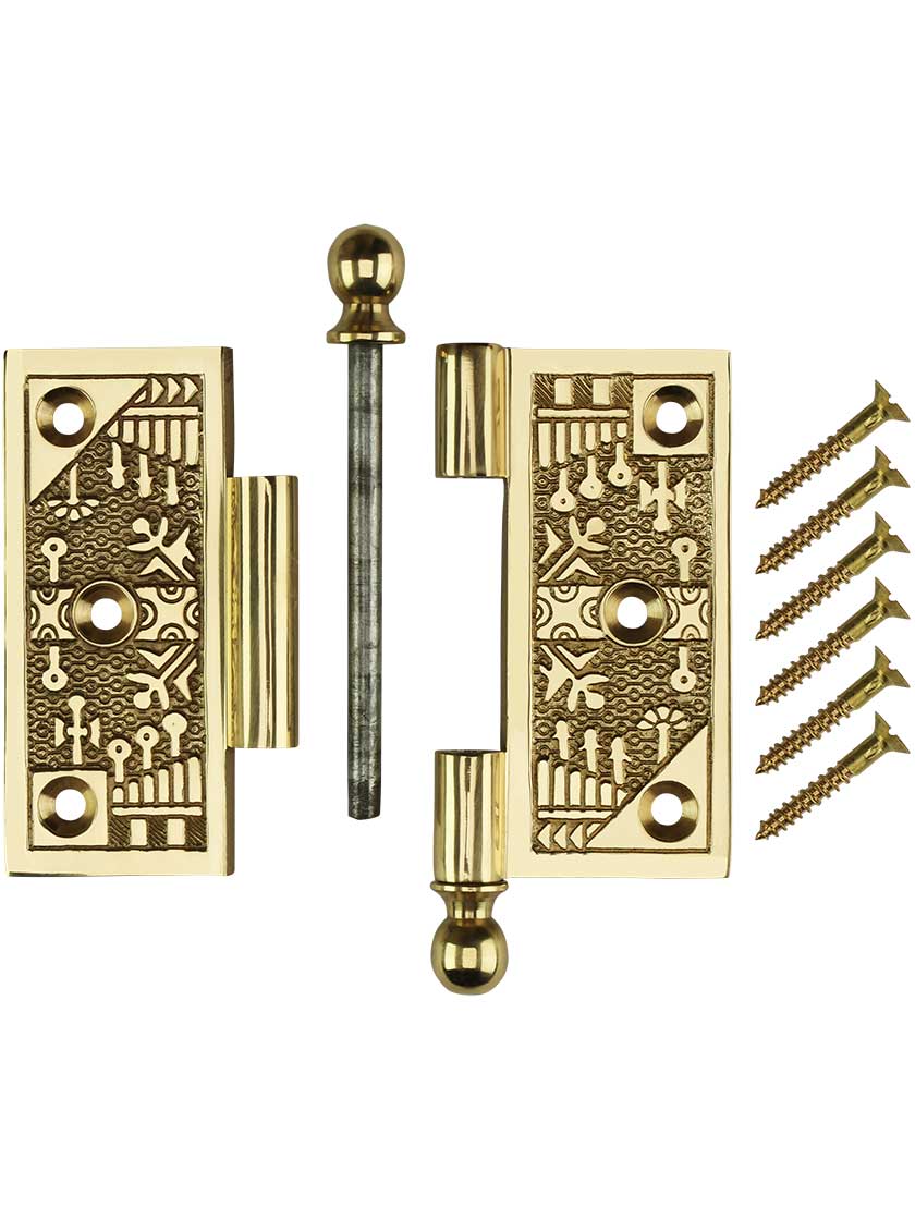 Alternate View 4 of 3 1/2-Inch Ball-Tip Windsor Pattern Hinge In Solid Brass.