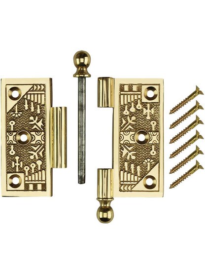 Alternate View 4 of 3 1/2-Inch Ball-Tip Windsor Pattern Hinge In Solid Brass.