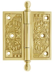 3 1/2-Inch Ball-Tip Windsor Pattern Hinge In Solid Brass