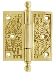 3 1/2-Inch Ball-Tip Windsor Pattern Hinge In Solid Brass