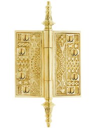 3 1/2-Inch Solid Brass Eastlake Steeple Tip Hinge In Unlacquered Brass