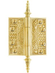 3 1/2-Inch Solid Brass Eastlake Steeple Tip Hinge In Unlacquered Brass.