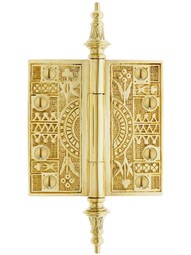4-Inch Solid Brass Eastlake Steeple Tip Hinge In Unlacquered Brass
