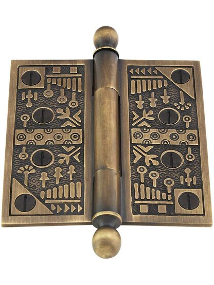 Alternate View 2 of 4-Inch Ball-Tip Windsor Pattern Hinge In Antique-By-Hand Finish.