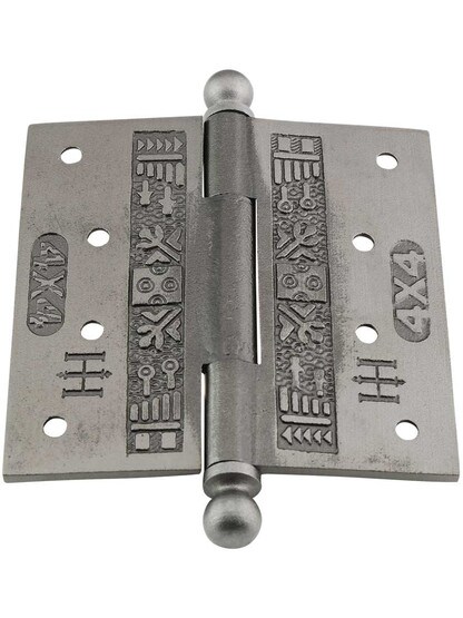 Alternate View 3 of 4-Inch Ball-Tip Windsor Pattern Hinge In Lacquered Iron.