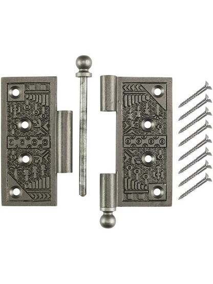 Alternate View 4 of 4-Inch Ball-Tip Windsor Pattern Hinge In Lacquered Iron.