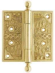 4-Inch Ball-Tip Windsor Pattern Hinge In Solid Brass