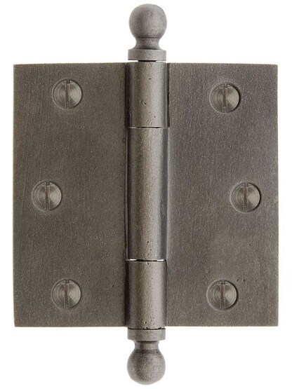3-Inch Cast Iron Door Hinge With Ball Finials.