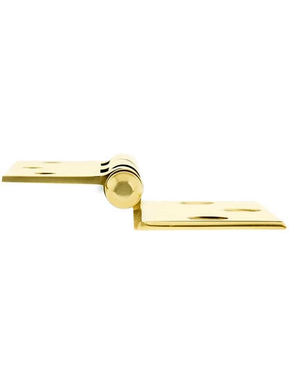 Alternate View 3 of 3 1/2 inch Brass Half-Mortise Door Hinge With Beveled Surface Leaf