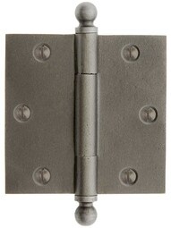 3 1/2-Inch Cast Iron Door Hinge With Ball Finials