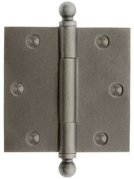 3 1/2-Inch Cast Iron Door Hinge With Ball Finials.