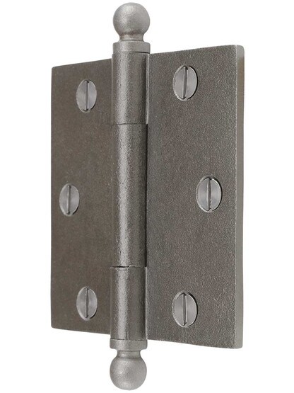 Alternate View of 3 1/2-Inch Cast Iron Door Hinge With Ball Finials.