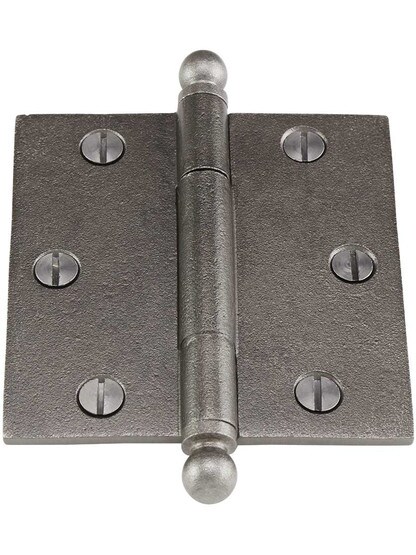Alternate View 2 of 3 1/2-Inch Cast Iron Door Hinge With Ball Finials.