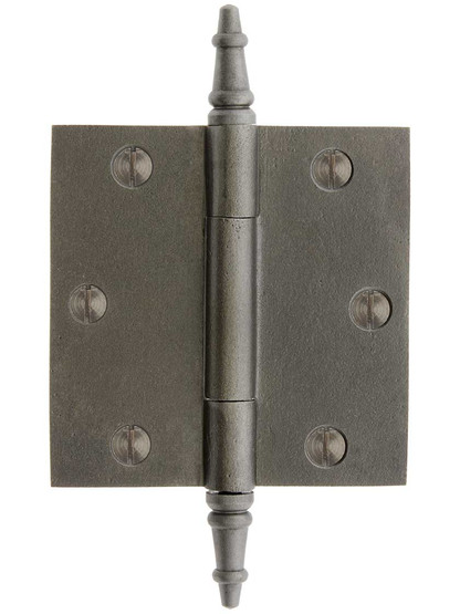3 1/2-Inch Cast Iron Door Hinge With Steeple Tips.