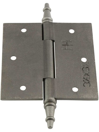 Alternate View 3 of 3 1/2-Inch Cast Iron Door Hinge With Steeple Tips.