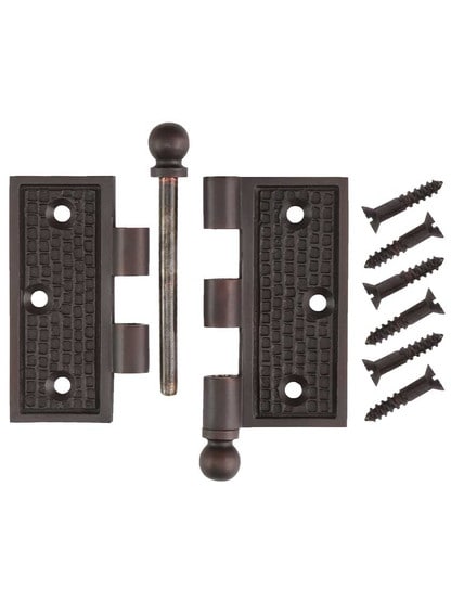 Alternate View 4 of 3 inch Arts and Crafts Ball-Tipped Door Hinge.