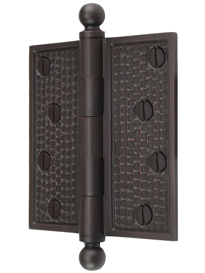 Alternate View of 4 inch Arts and Crafts Ball-Tipped Door Hinge.