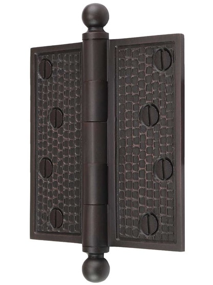 Alternate View of 4 inch Arts and Crafts Ball-Tipped Door Hinge.