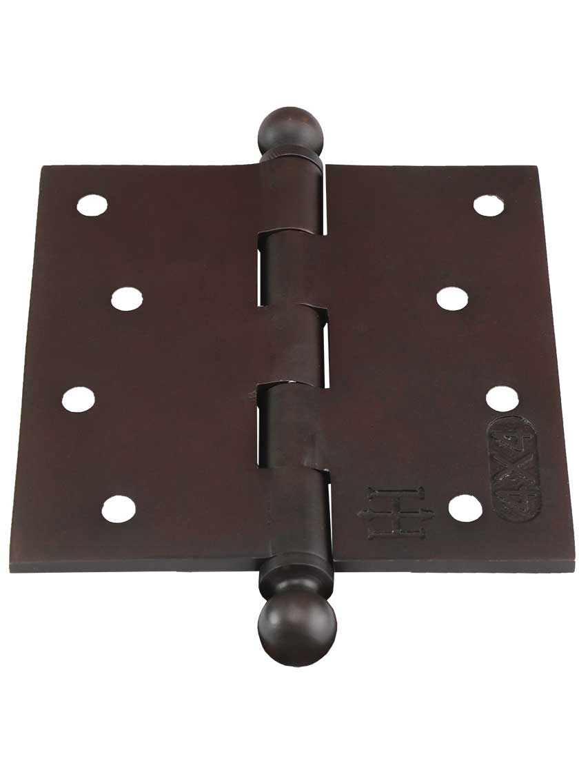 Alternate View 3 of 4 inch Arts and Crafts Ball-Tipped Door Hinge.