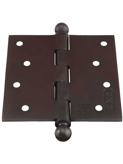 Alternate View 3 of 4 inch Arts and Crafts Ball-Tipped Door Hinge.