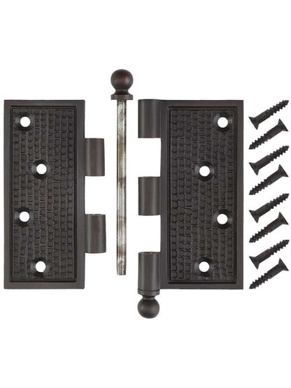Alternate View 4 of 4 1/2 inch Arts and Crafts Ball-Tipped Door Hinge.