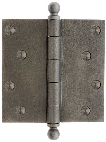 4-Inch Cast Iron Door Hinge With Ball Finials.