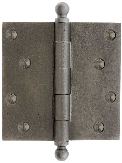 4-Inch Cast Iron Door Hinge With Ball Finials