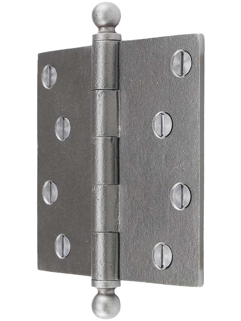 Alternate View of 4-Inch Cast Iron Door Hinge With Ball Finials.