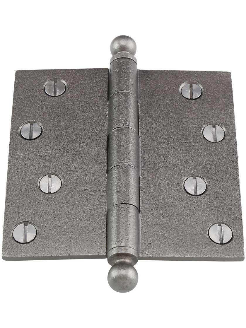 Alternate View 2 of 4-Inch Cast Iron Door Hinge With Ball Finials.