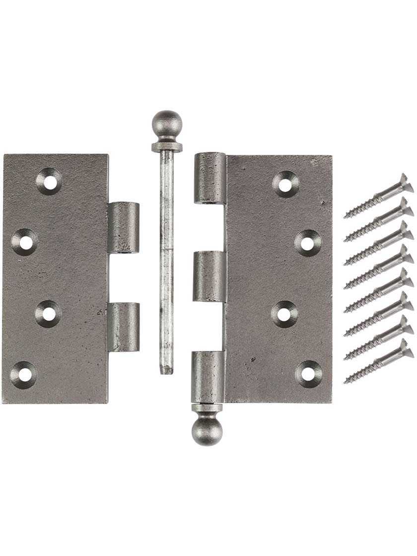 Alternate View 4 of 4-Inch Cast Iron Door Hinge With Ball Finials.