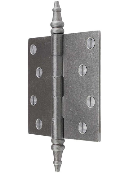 Alternate View of 4-Inch Cast Iron Door Hinge With Steeple Tips.