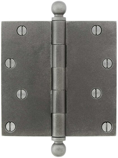 4 1/2-Inch Cast Iron Door Hinge With Ball Finials