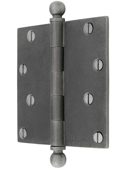 4 1/2-Inch Cast Iron Door Hinge With Ball Finials