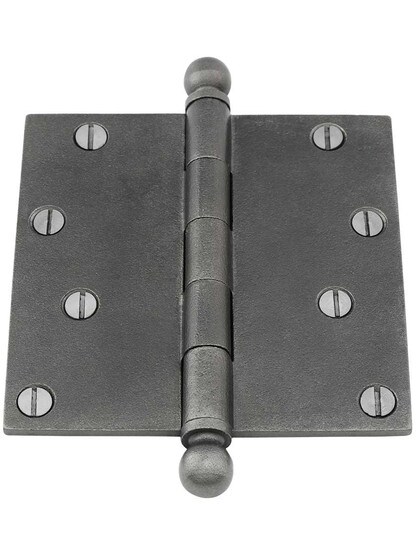 4 1/2-Inch Cast Iron Door Hinge With Ball Finials