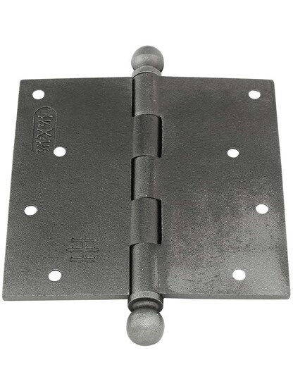 4 1/2-Inch Cast Iron Door Hinge With Ball Finials