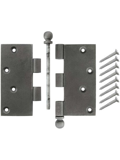 4 1/2-Inch Cast Iron Door Hinge With Ball Finials