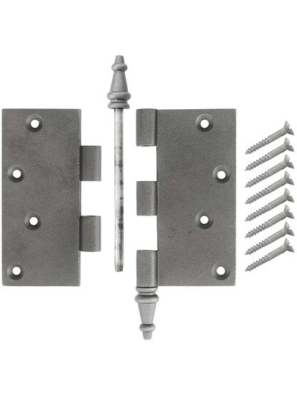 4 1/2-Inch Cast Iron Door Hinge With Steeple Tips