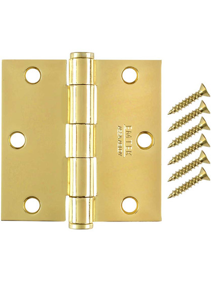 Alternate View 4 of 3 1/2-Inch Heavy Duty Plated Steel Door Hinge With Button Tips.