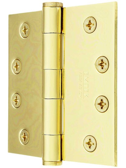 Alternate View of 4-Inch Heavy Duty Plated Steel Door Hinge With Button Tips.