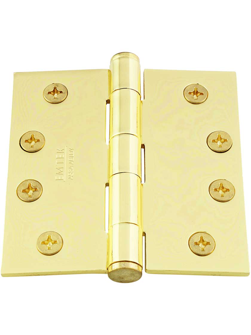 4-Inch Heavy Duty Plated Steel Door Hinge With Button Tips