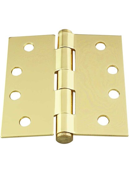Alternate View 3 of 4-Inch Heavy Duty Plated Steel Door Hinge With Button Tips.